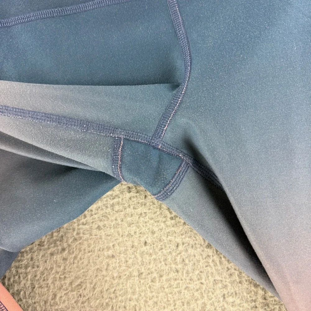 Alo Yoga Leggings Womens S Blue Pink Ombre Gradient High Waist Crop RN87370 Yoga